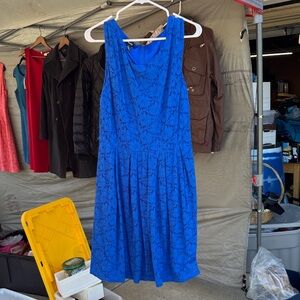 Alfani Royal Blue Patterned Midi Dress